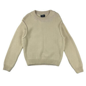 A.P.C. Inga Knit Pullover Crewneck Sweater Beige Size L